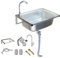 DYUNCZ Fregadero Exterior Jardin, Mueble Fregadero con Kit de Desagüe y Grifo de Cuello de Cisne, para Garaje, Hotel o Lavandería(52x38cm)