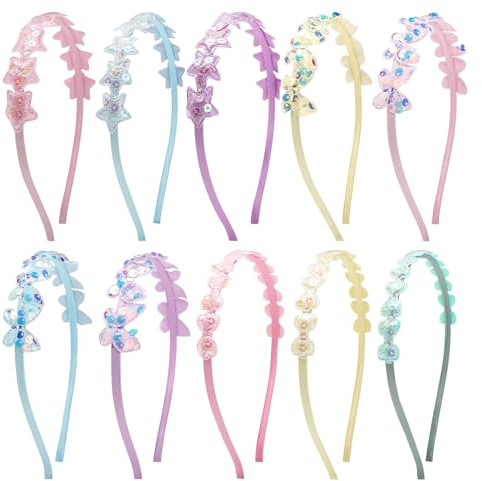 Glitzer Stern Schmetterling Stirnbänder für Kinder - Glitzernde Mädchen Schleife Stirnband, Glitter Pailletten Haarbänder für Kinder Bunte Mädchen Haarreifen Sätze Mode Rutschfest Glänzend Haarreif