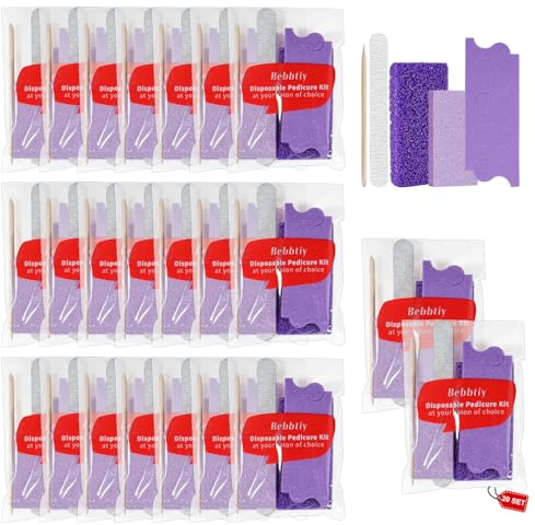 5 in 1 Disposable Pedicure Manicure Kit Sets (20, Count, 80/100 Grit)
