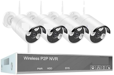 De CCTV Inalámbrico H.265, 8 Canales, 1080P, Tuya NVR, 2 MP, For Exteriores, Impermeable, Cámara Seguridad IP con WiFi, Kit Videovigilancia Audio(None)