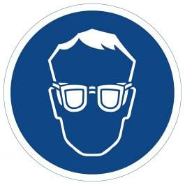 Augenschutz benutzen Aufkleber Schild, Gebotszeichen DIN 4844-2, Hinweiszeichen Schutzbrille tragen