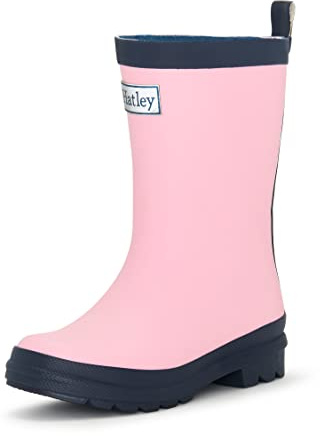 Hatley Kid's Classic Wellington Rain Boots, Pink (Pink & Navy), 7 UK (8 Child US)