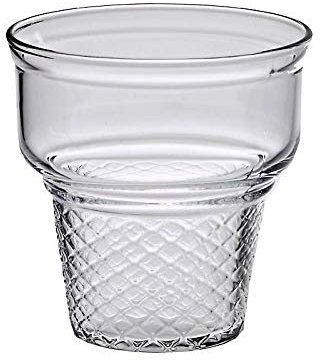 CRISTALICA Eisschale Dessertschale Eisbecher Glas Waffeltüte transparent 250ml Gelato Vero