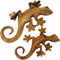 GURU SHOP Geschnitztes Wandbild Deko Wandrelief Gecko - Klein(16x10x2,5 Cm), Braun, Holz, Masken & Wandschmuck