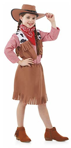 Fun Shack Kostüm Cowgirl für Mädchen, Weste Inklusive, Perfekt für Halloween und Karneval, L
