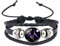 Caimeytie Braided Bracelet Adjustable Constellation Signs of Zodiac Clear Glass Charm Time Gems Serie-Gemini