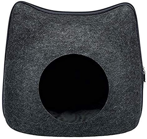 Trixie 36318 Kuschelhöhle Cat, Filz, 38 × 35 × 37 cm, anthrazit
