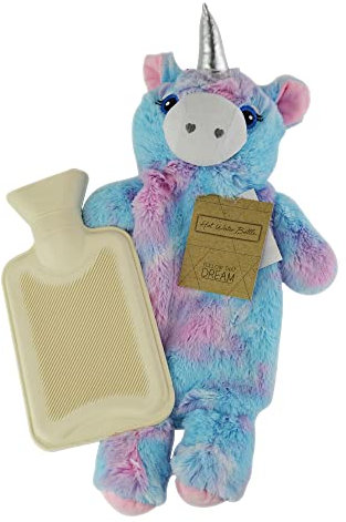 Unicorn Hot Water Bottle Plush Novelty Fur for Children