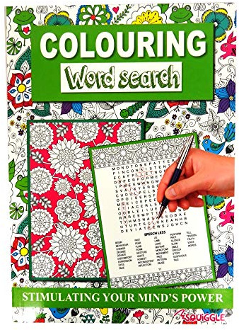 Squiggle A4 Colouring & WordSearch Puzzle Book - Ideal Gift Stocking Filler