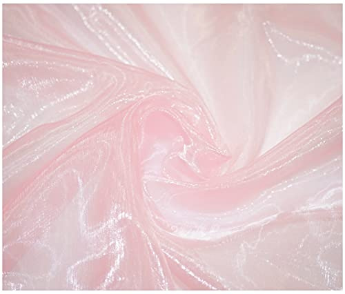 Premium Crystal Organza Voile Fancy Dress Costume Decorations Fabric 150cm Wide/Sold by The Metre (Baby Pink)