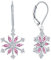 JO WISDOM Ohrringe Schneeflocke Weihnachten Hängend Silber 925 Damen mit 3A Zirkonia Oktober Geburtsstein Turmalinfarbe,Schmuck für Frauen