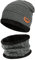 Bequemer Laden Kinder Winter Warm Mütze und Loop Schal Set mit Fleece Gefütterte für 3-8 Jahre Jungen Mädchen, Wintermütze Strickmütze Beanie Schlauchschal Halswärmer Geschenk Weihnachten, Grau