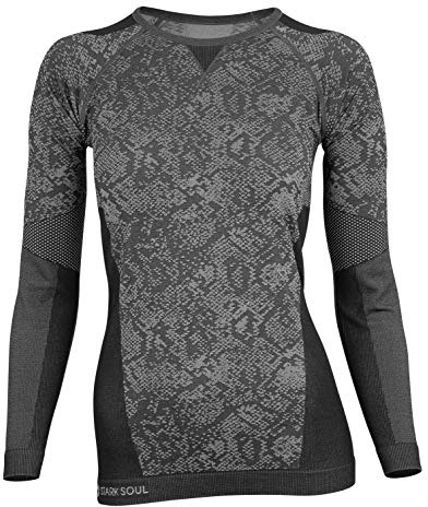 STARK SOUL Damen Seamless Funktionsunterwäsche, Thermo Unterwäsche, Langarm Shirt, Grau, Gr. S/M