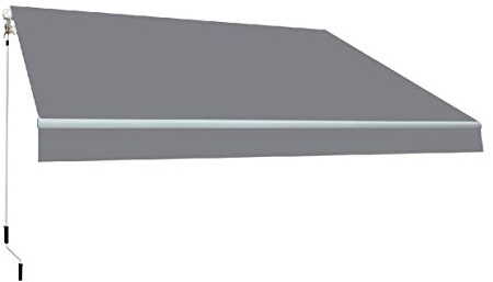 SmartSun - Classic Toldo Completo 4x2,5m - Gris Lona Acrílica - Estructura Aluminio - Regulable Inclinación - Manivela incluida - Toldo Terraza - Jardin - Balcon
