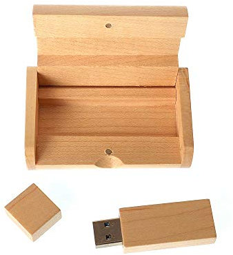 Personalised Engraved 32GB USB Flash drive in Maple Wood Presentation box