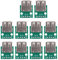Tarjeta de conexiones USB hembra, 10 piezas Adaptador USB a DIP 4 pines Tarjeta de conexiones USB tipo A para fuente de alimentación USB DIY y diseño de placa de pruebas