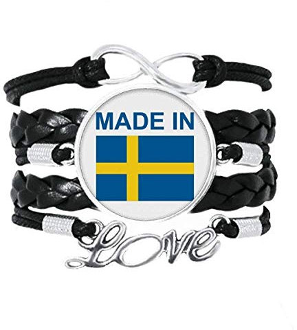 DIYthinker Made in Sweden Country Love Armband Love Accessory gedrehtes Leder Strickseil Armband Geschenk