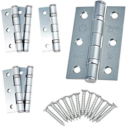 Door Hinge 3 / 76mm Satin Chrome Ball Bearing Washer CE Grade 7 for Fire Door 3 Pair