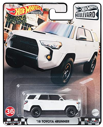Mattel GRM08 Hot Wheels Premium Real Riders Boulevard Custom `18 Toyota 4Runner Nr. 36, Rennwagen, Modellfahrzeug, für Kinder und Sammler