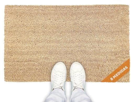 LucaHome Fußmatte für den Eingang, 70 x 40 cm, Glatte Kokosmatte, mit Rutschfester Unterseite, für den Innen- und Außenbereich, leicht zu reinigen, robust für Haus, Büro, Terrasse und Garten