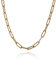 namana Collier Chaine en Maille Trombone, Long Collier pour Femme en Plaqué Or, Chaine Dorée Longue de 50 cm Femme et Jeune Fille, Longue Chaine Plaqué Or Femme Epaisse avec Pochette Bijoux