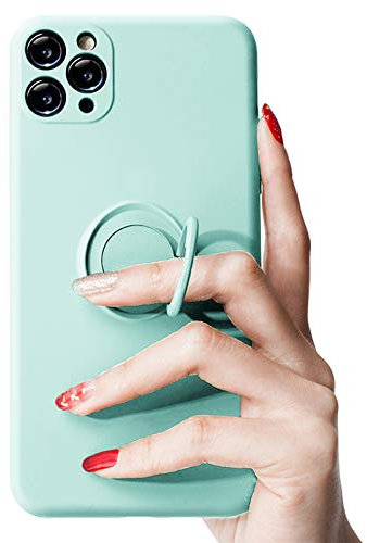 Rokmym Coque pour iPhone 11 Pro Max Fine en Silicone avec Anneau Rotatif à 360 degrés en Microfibre Anti-Chocs Etui pour Support magnétique de Voiture Housse de Protection pour iPhone 11 Pro Max