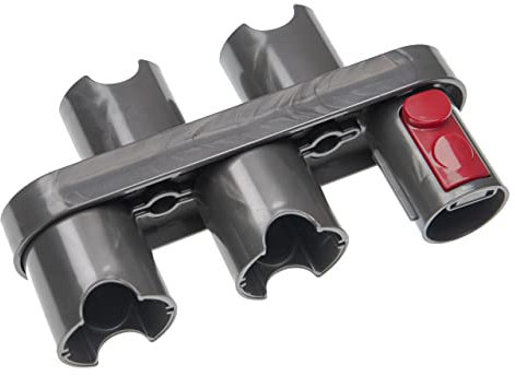 vhbw Accessory Holder compatible with Dyson V8 Vacuum Cleaner Accessories - Organiser, 17.3 x 4.8 x 10 cm, Red, Grey