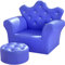 ZESLIV Kindersofa Kindersessel mit Rundhocker Relaxstuhl Mädchen Polstersessel Lesesessel Minisofa Lil Sofa Armlehnstuhl Lesesessel Fernsehsessel für Wohnzimmer Kinderzimmer Dunkelblau