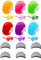 Confezione da 6 parrucche colorate, 30,5 cm dritte con frangia piatta, parrucche colorate per feste con occhiali da sole a forma di cuore senza bordi, per donne, ragazze, cosplay, feste, vacanze