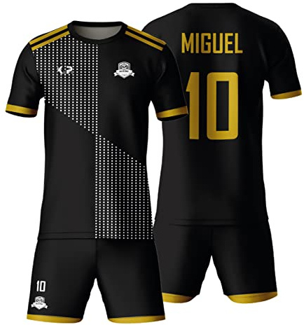 KALLPA Equipación Deportiva de fútbol Personalizada. Unisex niños y Adultos. Camiseta y calzona. Personaliza con tu Nombre, Escudo y número. Diferentes Modelos y Colores.