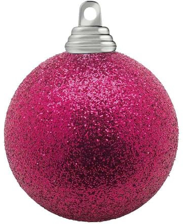 Glitzer-Weihnachtskugeln in Pink aus Kunststoff, 6 cm Ø - 6 Stück