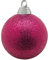 Glitzer-Weihnachtskugeln in Pink aus Kunststoff, 6 cm Ø - 6 Stück