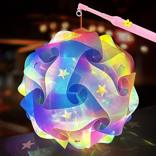 DAZZTIME St Martin Laterne Bastelset,Laternenstab Kinder,Laternenumzug Kinder,Martinslaterne,Tragbare Laterne,für Feste, Geburtstage,Party,Hochzeiten,Martinsumzug,Halloween,Weihnachten