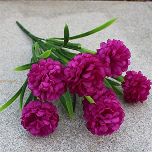 MUNACRAFT Künstliche Hortensien aus Seide, mehrfarbig, Weiß, Hochzeitsblumen, kleiner Blumenstrauß, künstliche Blumen, Weihnachtsfeier, DIY-Dekoration, Fuchsia