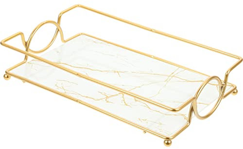 Alipis Plateau De Rangement Salle De Bain Dessus De Bureau Fournitures pour La Maison Organisateur De Cosmétiques Bain Vide Poche Rectangulaire Bijoux Un Verre Blanche Céramique