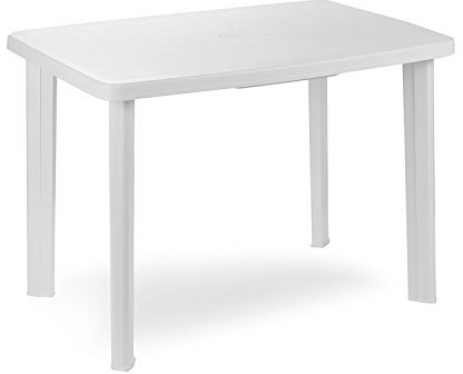 INDA-Exclusiv Gartentisch Kunststoff 100x70cm rechteckig Balkontisch Gartentisch Terrassentisch Bistrotisch, Farben:Weiß