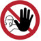 Autocollant Signalétique plastifié rond sticker résistant à l’eau NF ISO7010 - Adhésif laminé résistant aux UV - Stop! Accès Interdit - Diamètre 60 cm