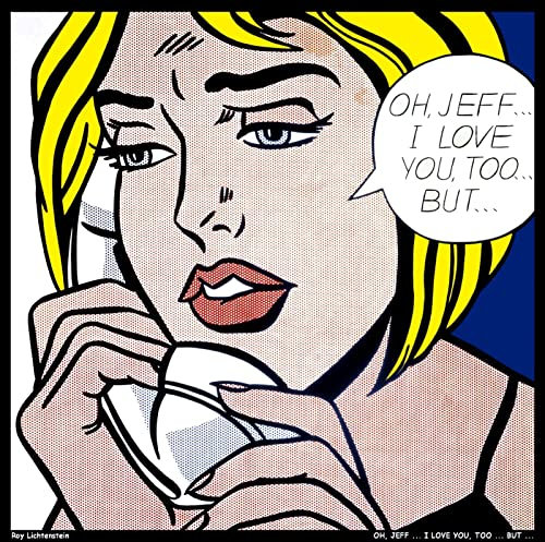 XCPORA Roy Lichtenstein Poster Yelloe Haar Mädchen Drucke Roy Lichtenstein Wandkunst Roy Lichtenstein Leinwand Malerei für Wanddekoration Bild 50x50cm Kein Rahmen