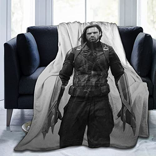 LOUJIN Decke Sebastian Bucky Stan Barnes superweiches Flanell-Fleece, leichte Überwurfdecke, Klimaanlagendecke, Couch, Sofa, Bettro, 150 cm x 125 cm