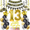 Luftballons 13. Geburtstag Deko Schwarz Gold, Dekoration für Jungen und Mädchen, Tortendeko 13 Jahre