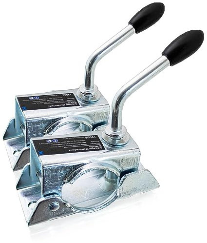 Bituxx 1 Paar Klemmschelle Klemmhalter Klemmbügel für Anhänger Abstellstützen oder Stützrad