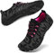 Racqua Barfußschuhe Herren Wasserschuhe Schwimmschuhe Damen Aquaschuhe Strandschuhe Frauen Welten Koden Barfuss Schnelltrocken Wasserschuhe Unisex Schwarz/Rose 37
