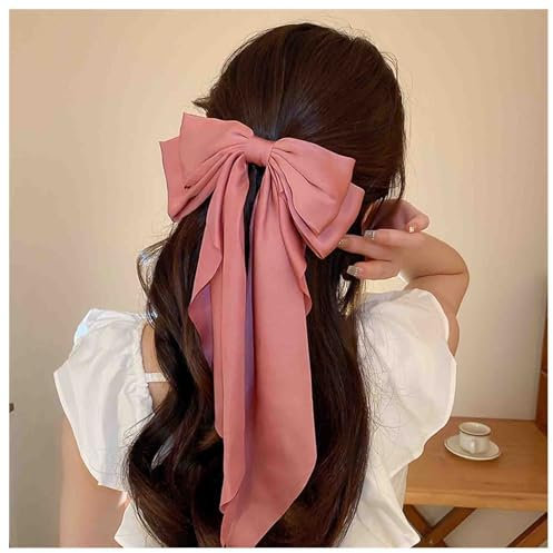 Dervivea Barrette Noeud Vintage Barrette Noeud Ruban Barrette Satin De Soie Barrette Noeud Rose Barrette Satin Français Accessoires De Cheveux Décoratifs Pour Femmes Et Filles Coiffure
