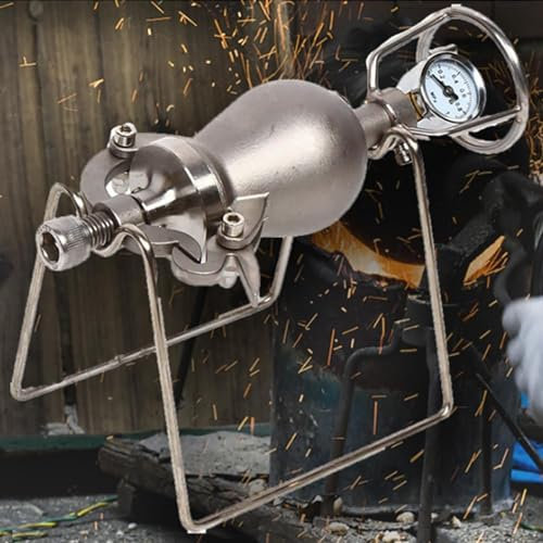 Chinese Vintage Popcorn Machine, 304 Stainless Steel Mini Hand Popcorn Machine with Manual Crank with Stand, for Family Gatherings Study Party Popcorn Cannon