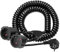 5M Verlängerungskabel mit 2 Schuko Steckdosen, Spiralkabel Spiralverlängerung von 0.8m bis 5 m Max, Verlängerungskabel Spiralleitung mit Doppel Schuko Stecker(230V/16 A), 2-Fach Steckdosen Schwarz