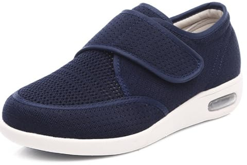 Diabetiker Schuhe Damen Extra Breit Hallux Valgus Schuhe Therapieschuhe Gesundheitsschuhe Unisex Senioren Schuhe Mit Klettverschluss Orthopädische Diabetiker Hausschuhe Präventivschuhe,Blue-37 EU