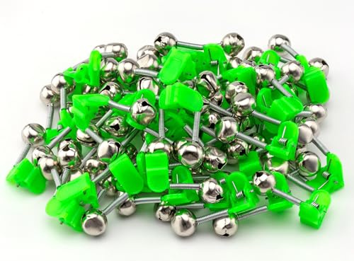Famgee Campane da pesca in plastica, clip per canna da pesca notturna, indicatore di allarme con doppio campanello di allarme, 36 pezzi