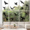 JUNART 16 Pcs Anti-Collision Window Stickers, Bird Shape Window Decals, Prevent people and Bird Strikes on Glass(Black)