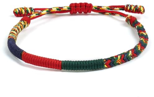 Aucuu Glücksarmband, Freundschaft Armbänder, Geflochtene Freundschaftsarmbänder, Handgefertigt Verstellbar Armbänder, Gewebte Tibet Stil Armband für Frauen Damen Herren Kinder Jungen