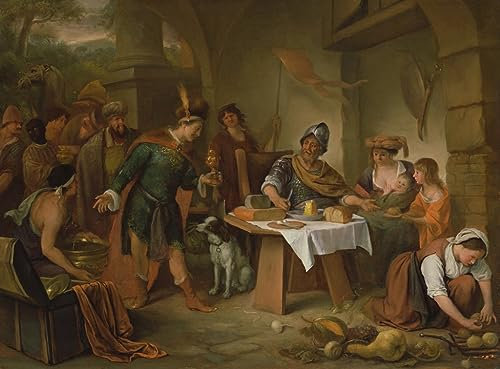 PSVDCTOO Gefeiert Wandbilder Kunst Poster Poster Bilder Manius Curius Dentatus und die samnitischen Botschafter von Jan Havickszoon Steen Vintage Wandbild für Heimdekoration 60x90cm